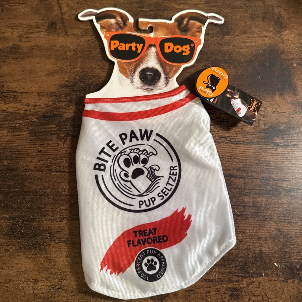 New Bite Paw Pup Seltzer Pet Costume Halloween Party Dog XS/S Cat‎